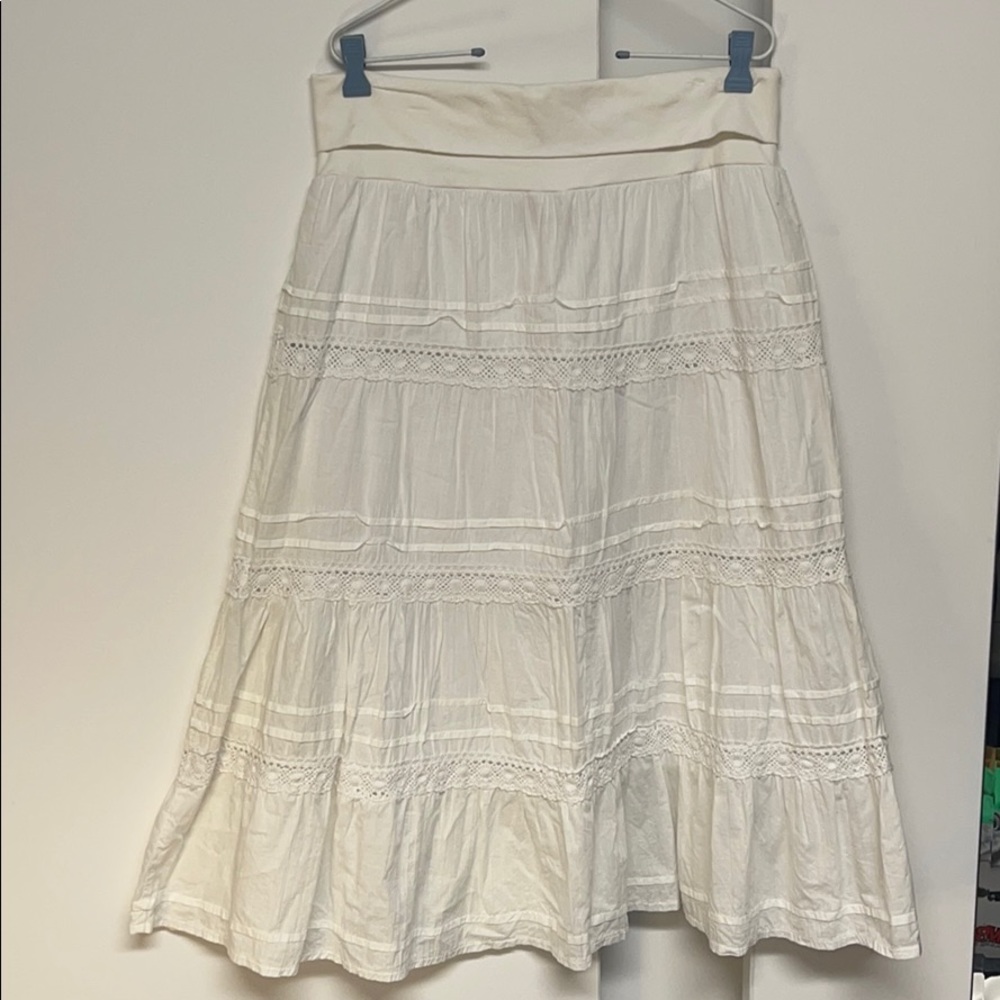 White knit waist skirt